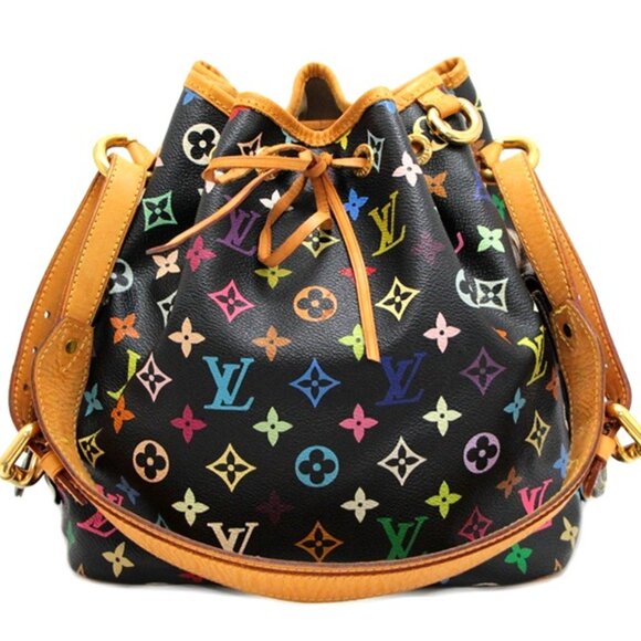 Louis Vuitton Handbags - Authentic Louis Vuitton Multicolor Petit Noe Monogram Bucket Shoulder Bag Black